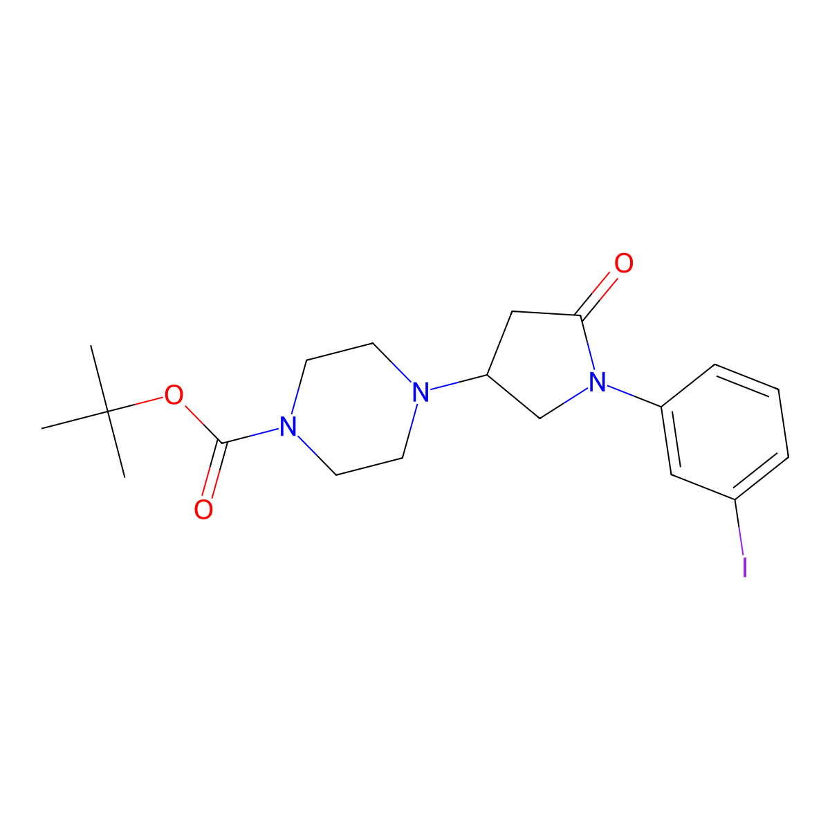 4-(4-Boc-1-piperazinyl)-1-(3-iodophenyl)-2-pyrrolidinone molecular structure, CAS 2306369-80-0