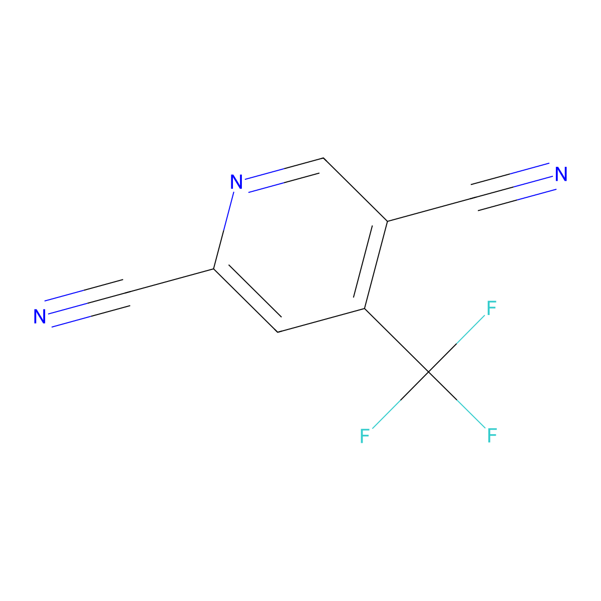 4-(Trifluoromethyl)pyridine-2,5-dicarbonitrile molecular structure, CAS 2306369-92-4