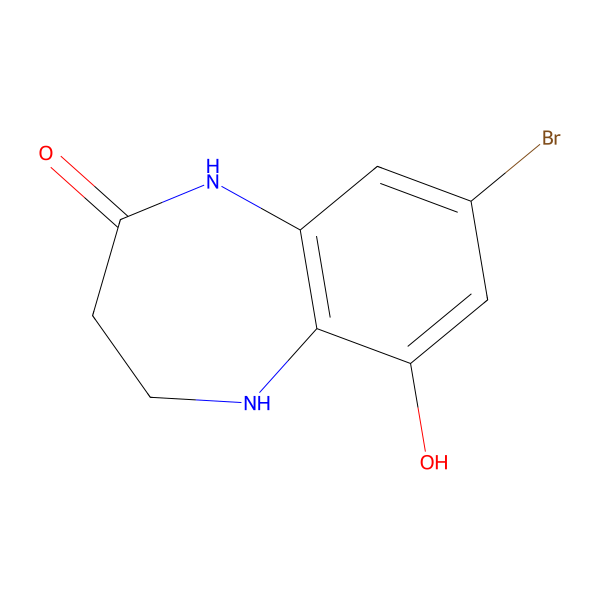 8-Bromo-6-hydroxy-1,3,4,5-tetrahydro-2H-1,5-benzodiazepin-2-one molecular structure, CAS 2306370-06-7
