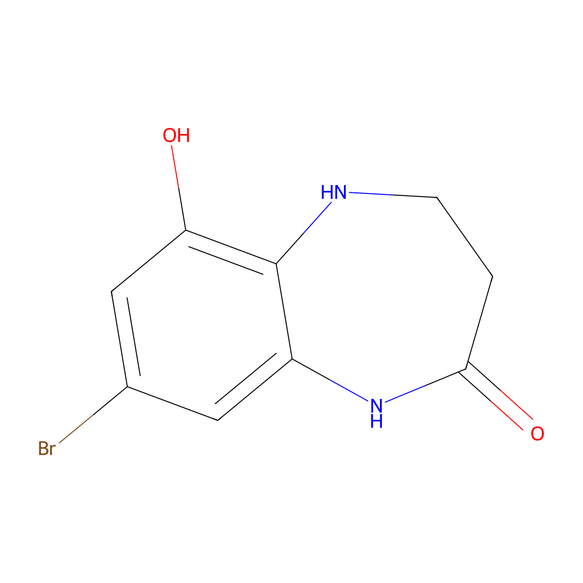 8-Bromo-6-hydroxy-1,3,4,5-tetrahydro-2H-1,5-benzodiazepin-2-one molecular structure, CAS 2306370-06-7