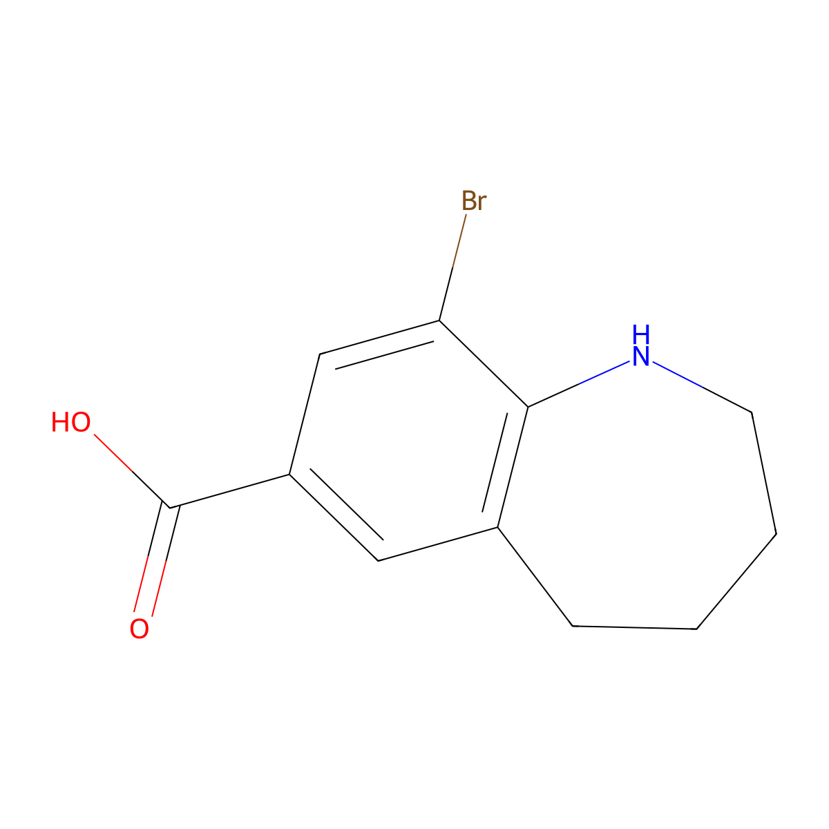 9-Bromo-2,3,4,5-tetrahydro-1H-benzo[b]azepine-7-carboxylic Acid molecular structure, CAS 2306370-10-3