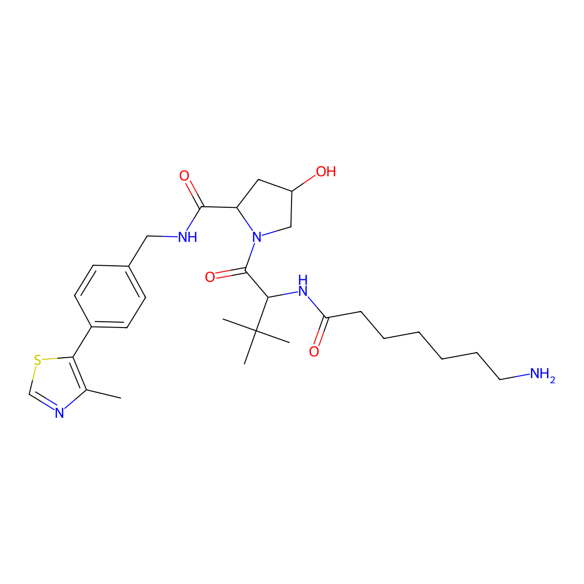 (S,R,S)-Ahpc-C6-NH2 molecular structure, CAS 2306389-03-5