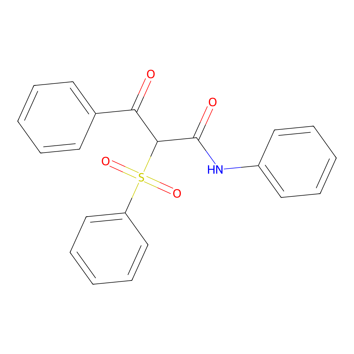 2-Benzoyl-2-(phenylsulfonyl)-acetanilide molecular structure, CAS 23064-33-7