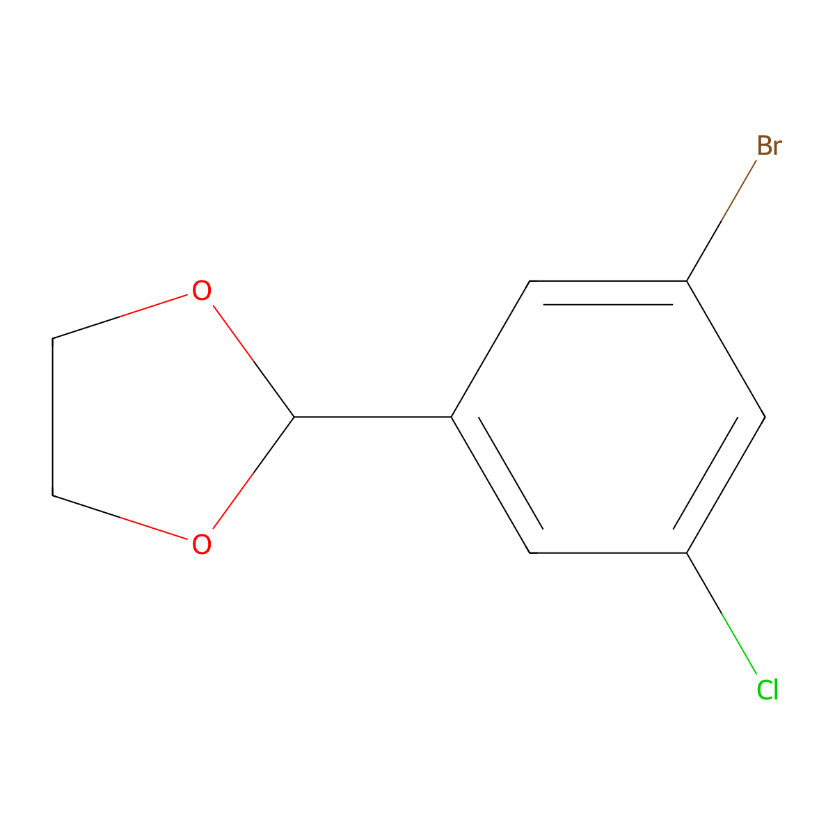 2-(3-Bromo-5-chlorophenyl)-1,3-dioxolane molecular structure, CAS 230642-94-1