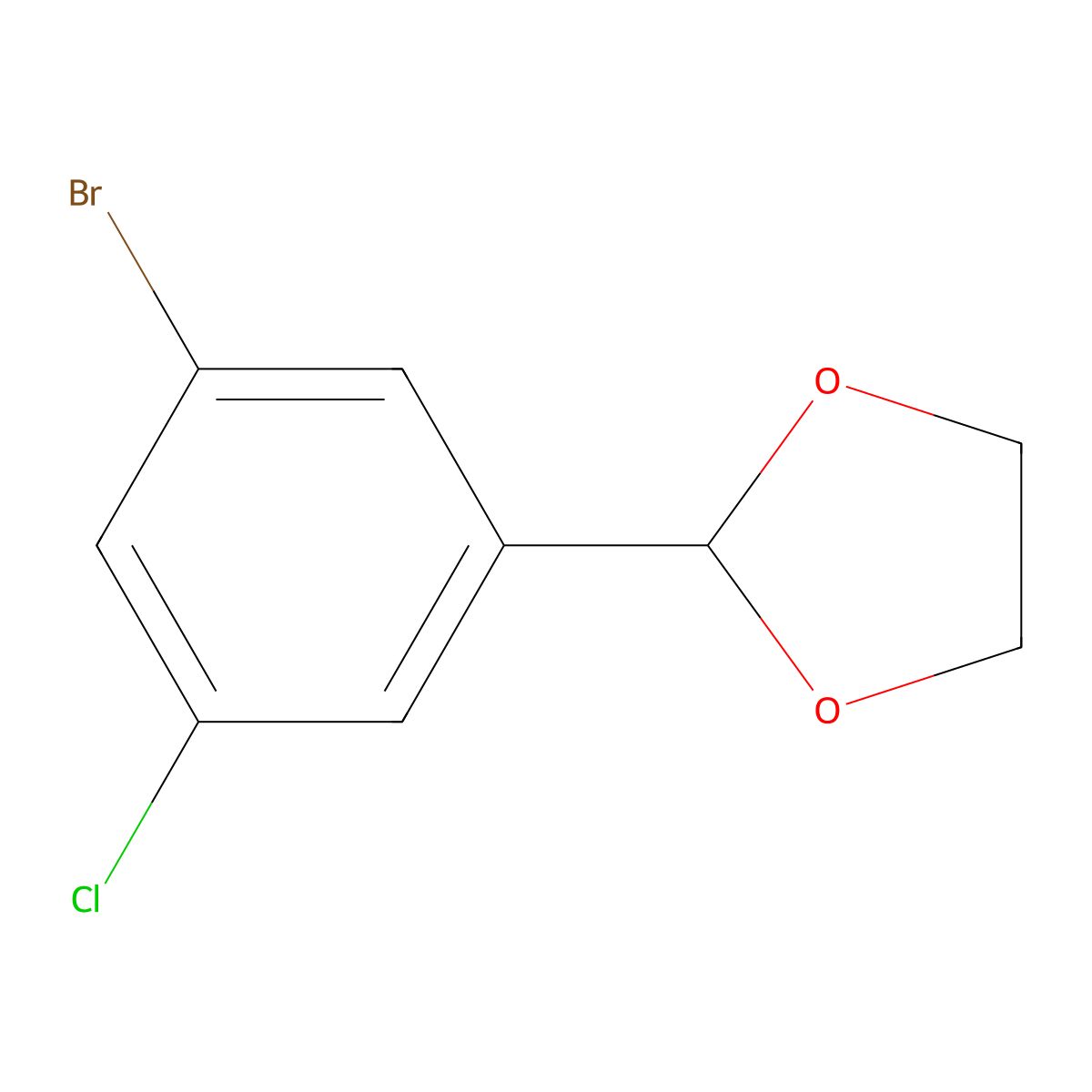 2-(3-Bromo-5-chlorophenyl)-1,3-dioxolane molecular structure, CAS 230642-94-1