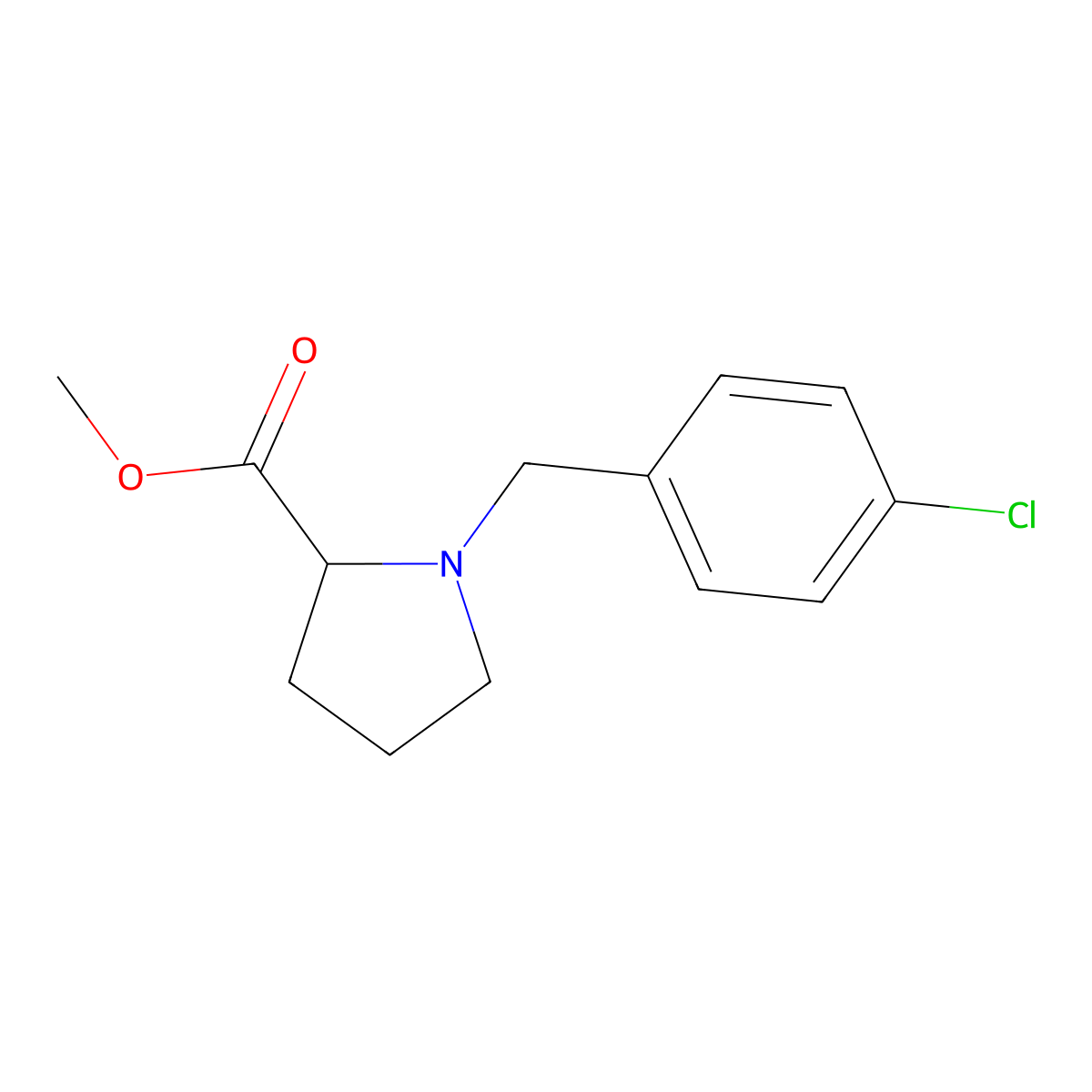 Methyl 1-(4-chlorobenzyl)prolinate molecular structure, CAS 230643-02-4