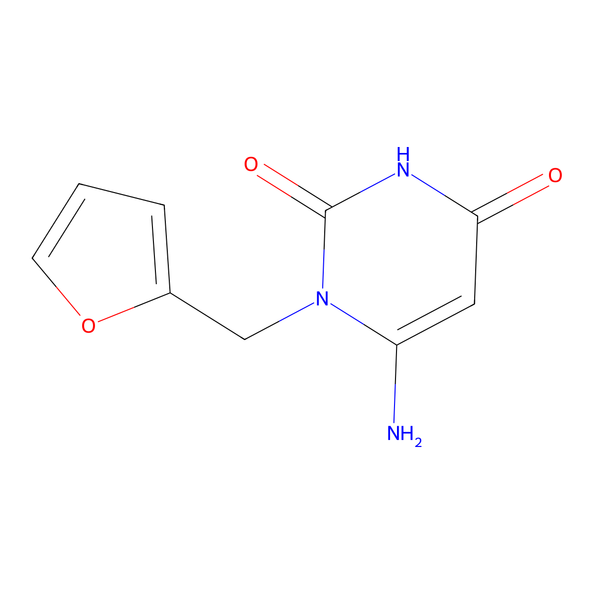 6-amino-1-(2-furylmethyl)pyrimidine-2,4(1H,3H)-dione molecular structure, CAS 230644-88-9