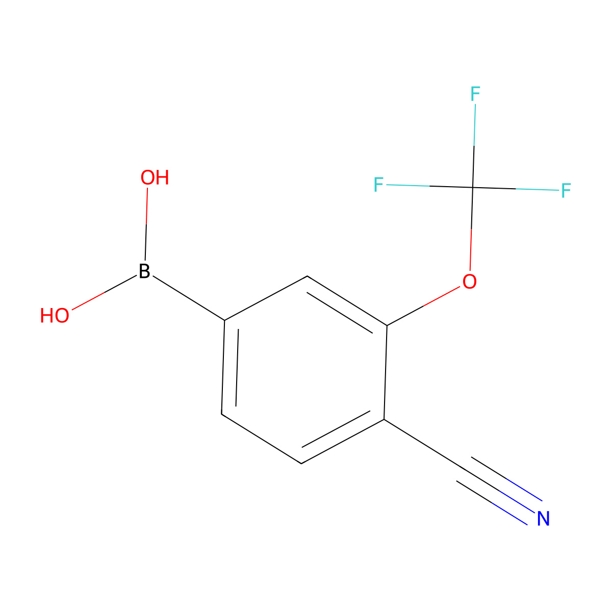 (4-Cyano-3-(trifluoromethoxy)phenyl)boronic acid molecular structure, CAS 2306440-28-6