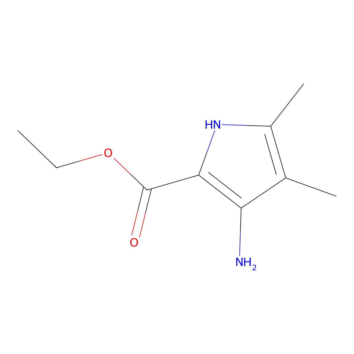 ethyl 3-amino-4,5-dimethyl-1H-pyrrole-2-carboxylate molecular structure, CAS 230646-11-4