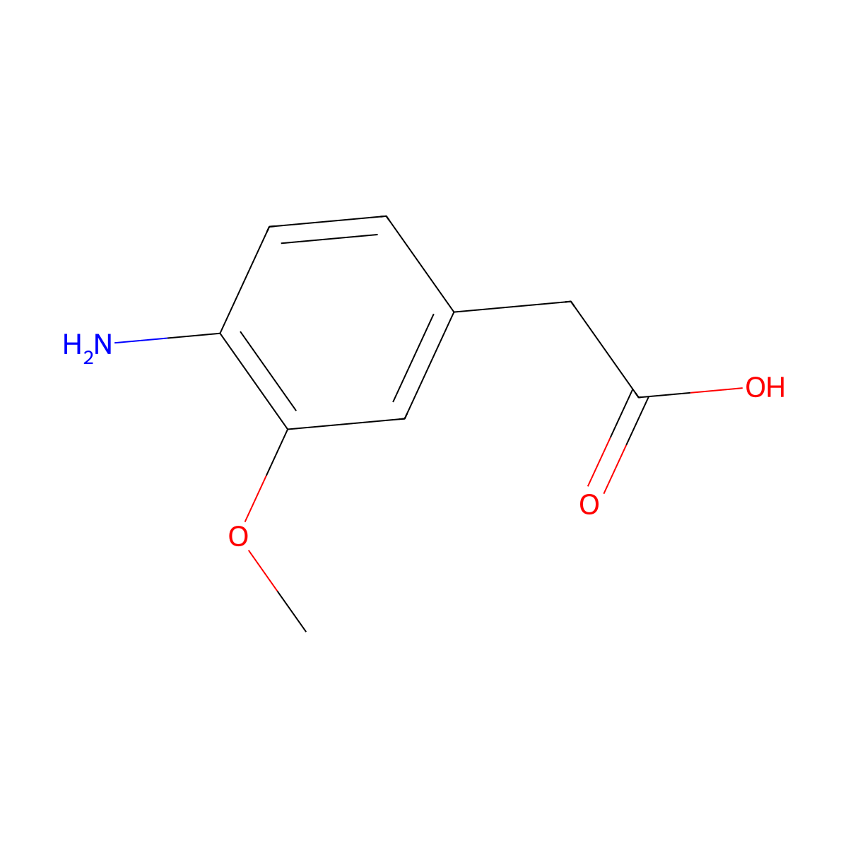 2-(4-Amino-3-methoxyphenyl)acetic acid molecular structure, CAS 230648-62-1