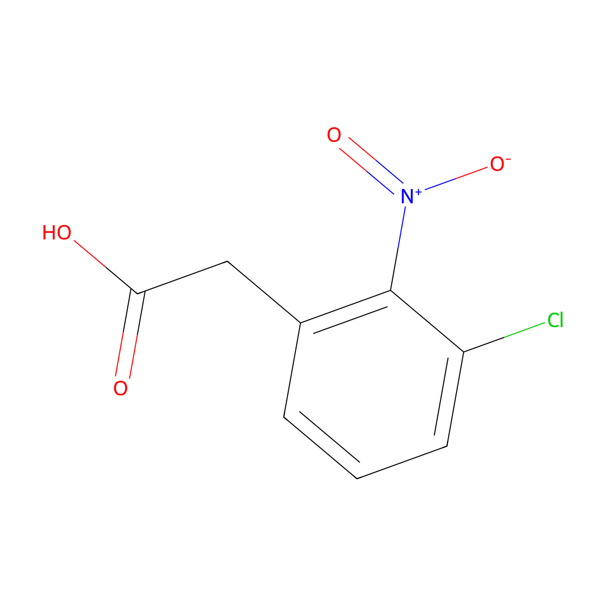 3-Chloro-2-nitrophenylacetic acid molecular structure, CAS 23066-21-9