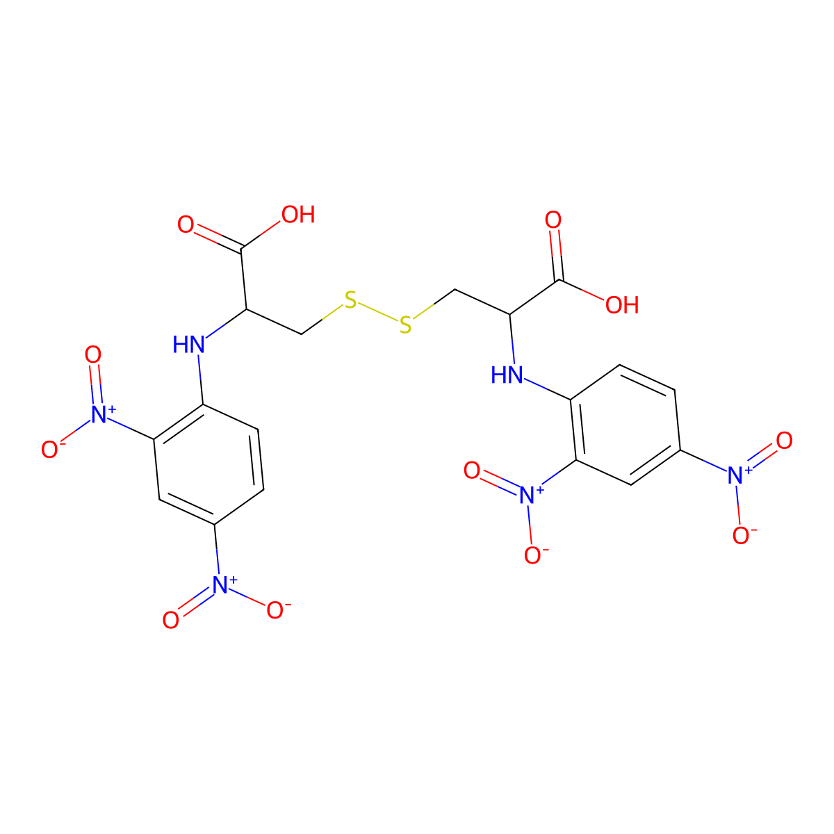 N,N-di-dinitrophenyl-L-cystine molecular structure, CAS 23067-16-5