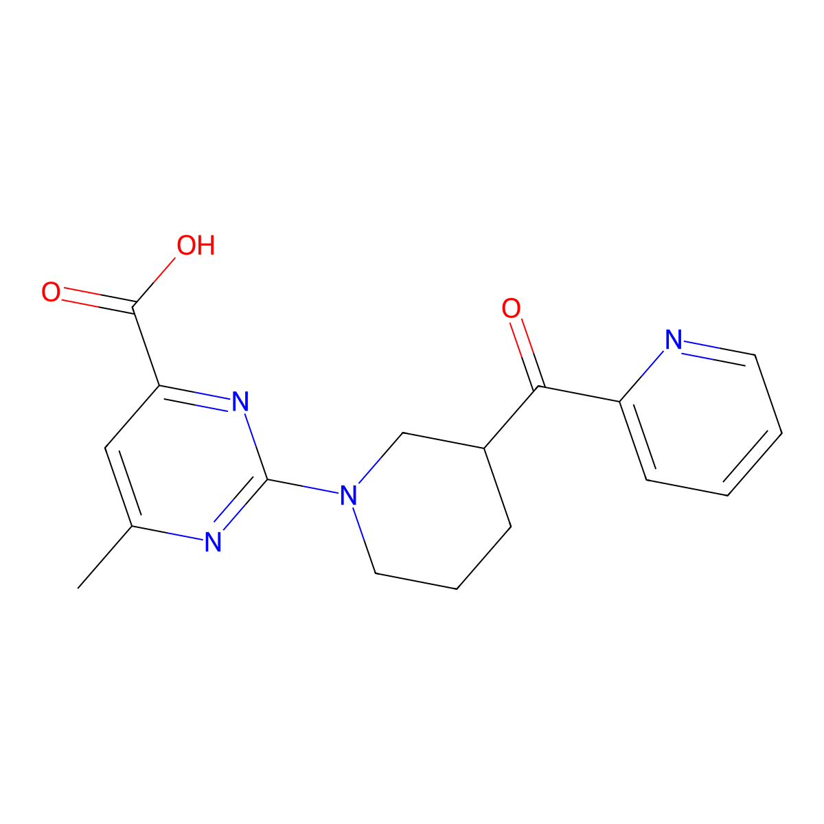 6-Methyl-2-(3-picolinoylpiperidin-1-YL)pyrimidine-4-carboxylic acid molecular structure, CAS 2306778-02-7