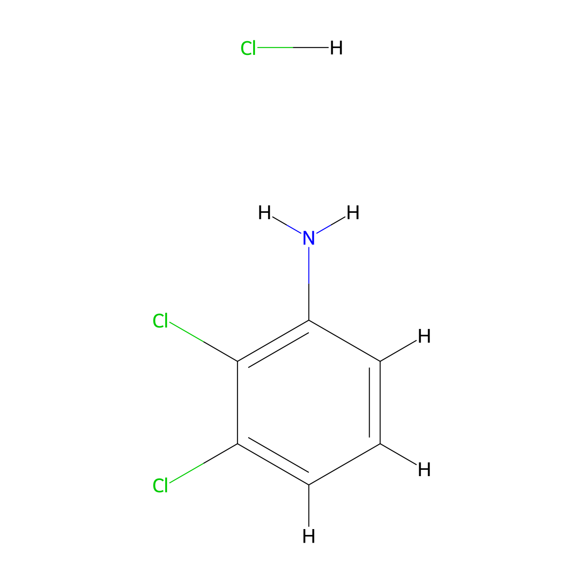 Benzenamine, 2,3-dichloro-, hydrochloride (1:1) molecular structure, CAS 23068-34-0