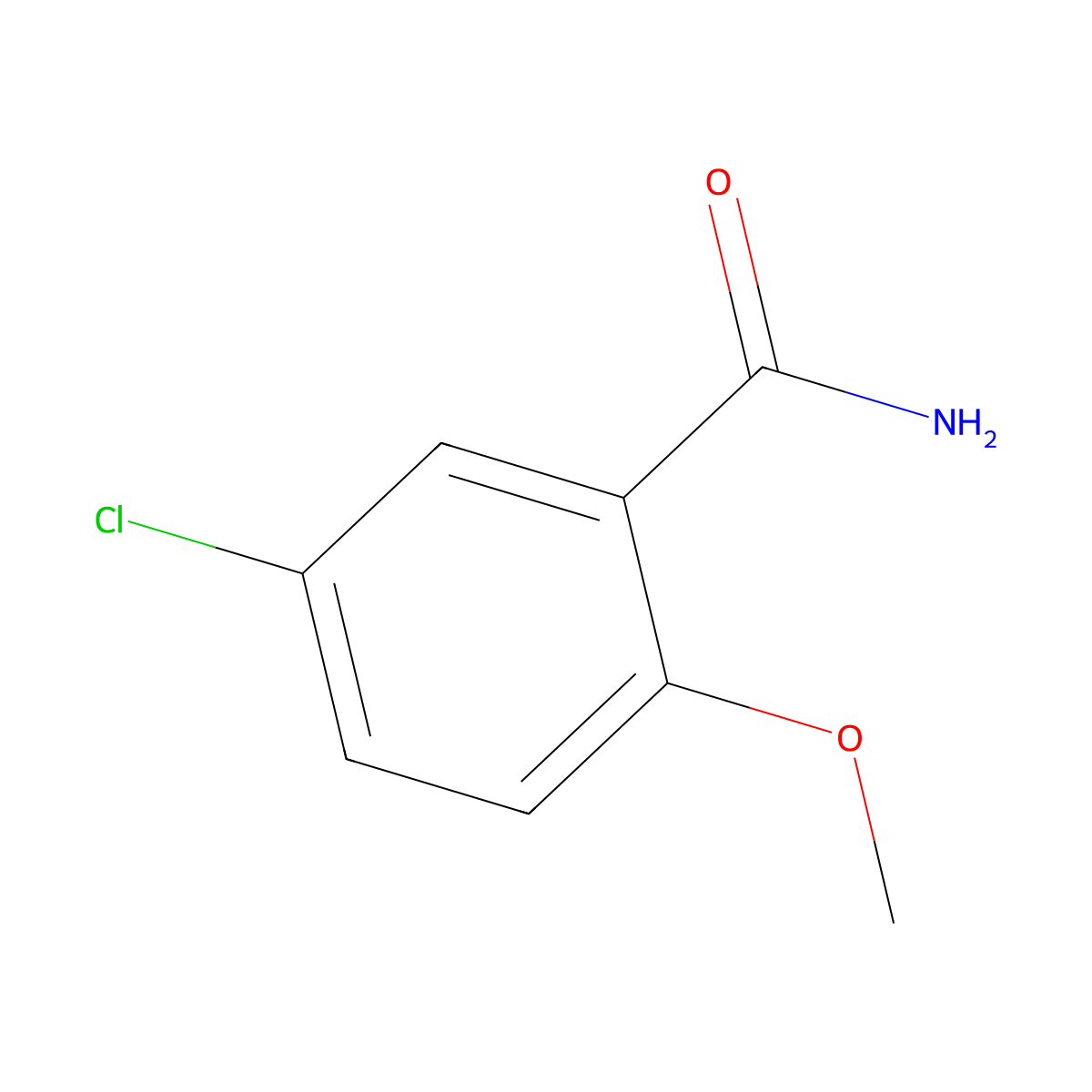 5-Chloro-2-methoxybenzamide molecular structure, CAS 23068-80-6
