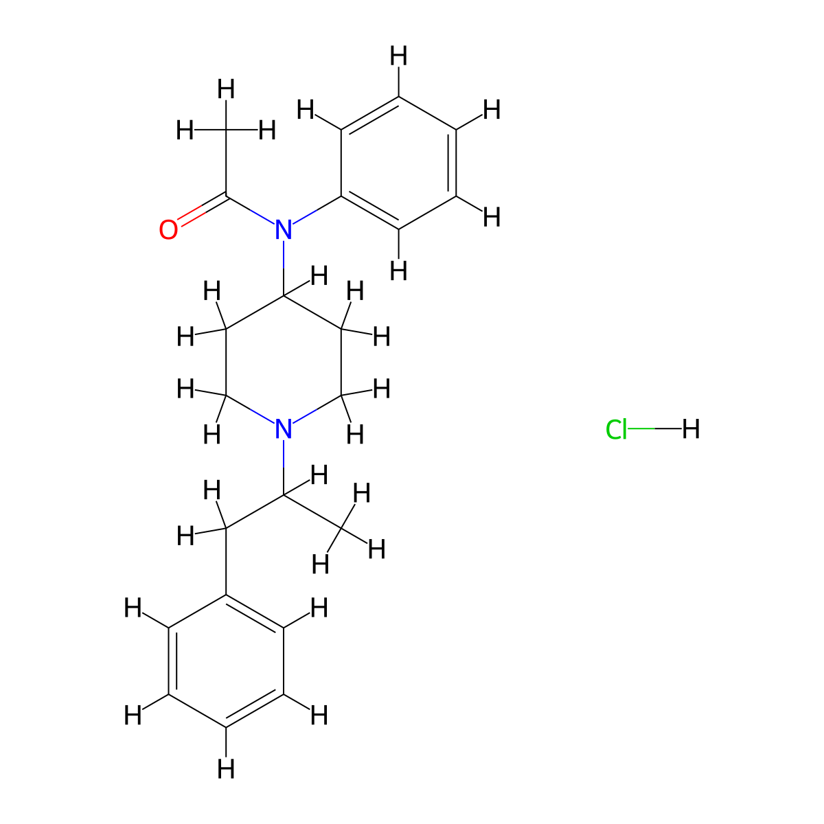 Acetamide, N-(1-(1-methyl-2-phenylethyl)-4-piperidinyl)-N-phenyl-, hydrochloride (1:1) molecular structure, CAS 2306822-12-6