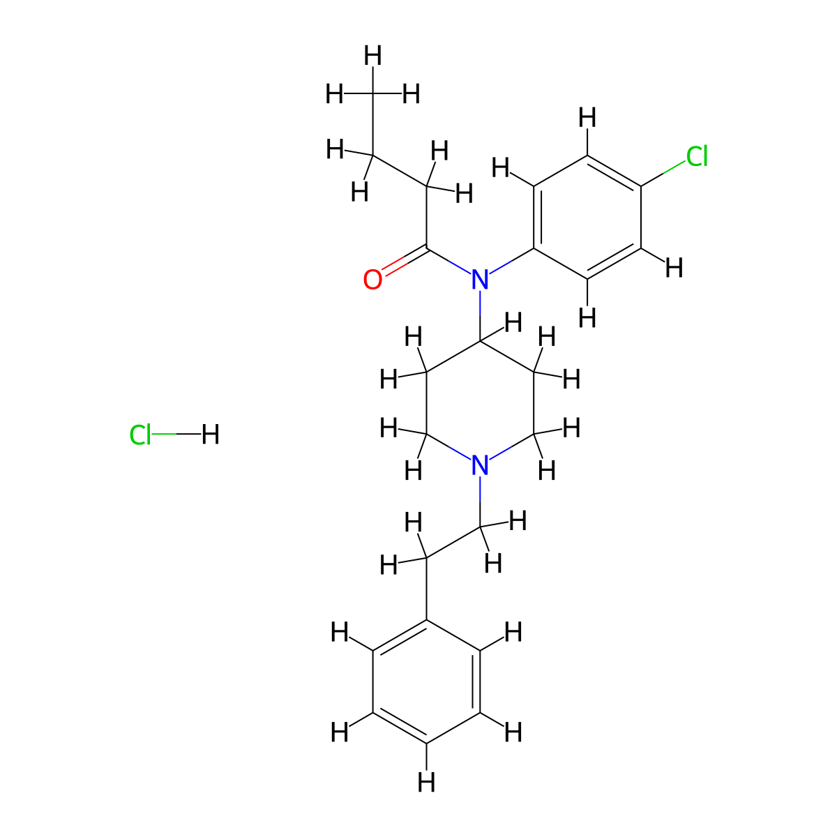 p-Chlorobutyryl fentanyl hydrochloride molecular structure, CAS 2306823-72-1