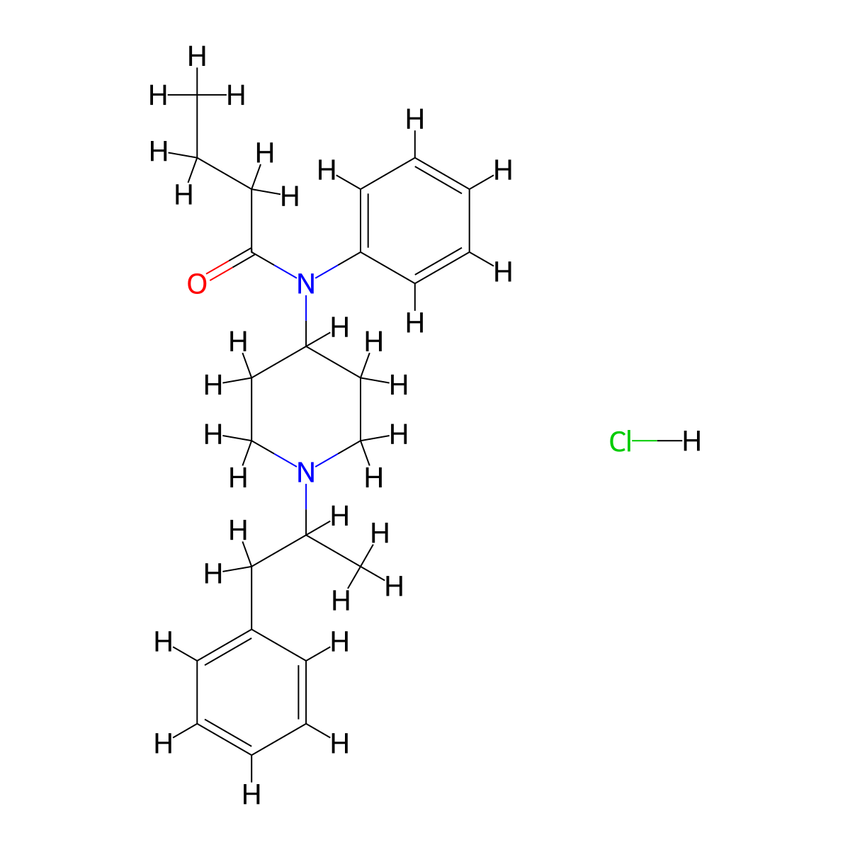 N-[1-(1-methyl-2-phenylethyl)-4-piperidinyl]-N-phenyl-butanamide,monohydrochloride molecular structure, CAS 2306825-91-0