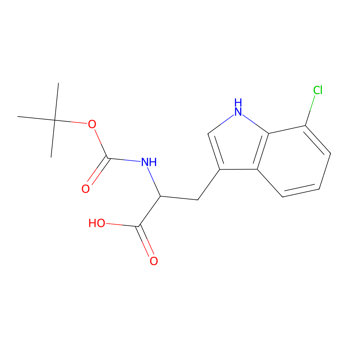 Boc-7-chloro-L-tryptophan molecular structure, CAS 2306826-87-7