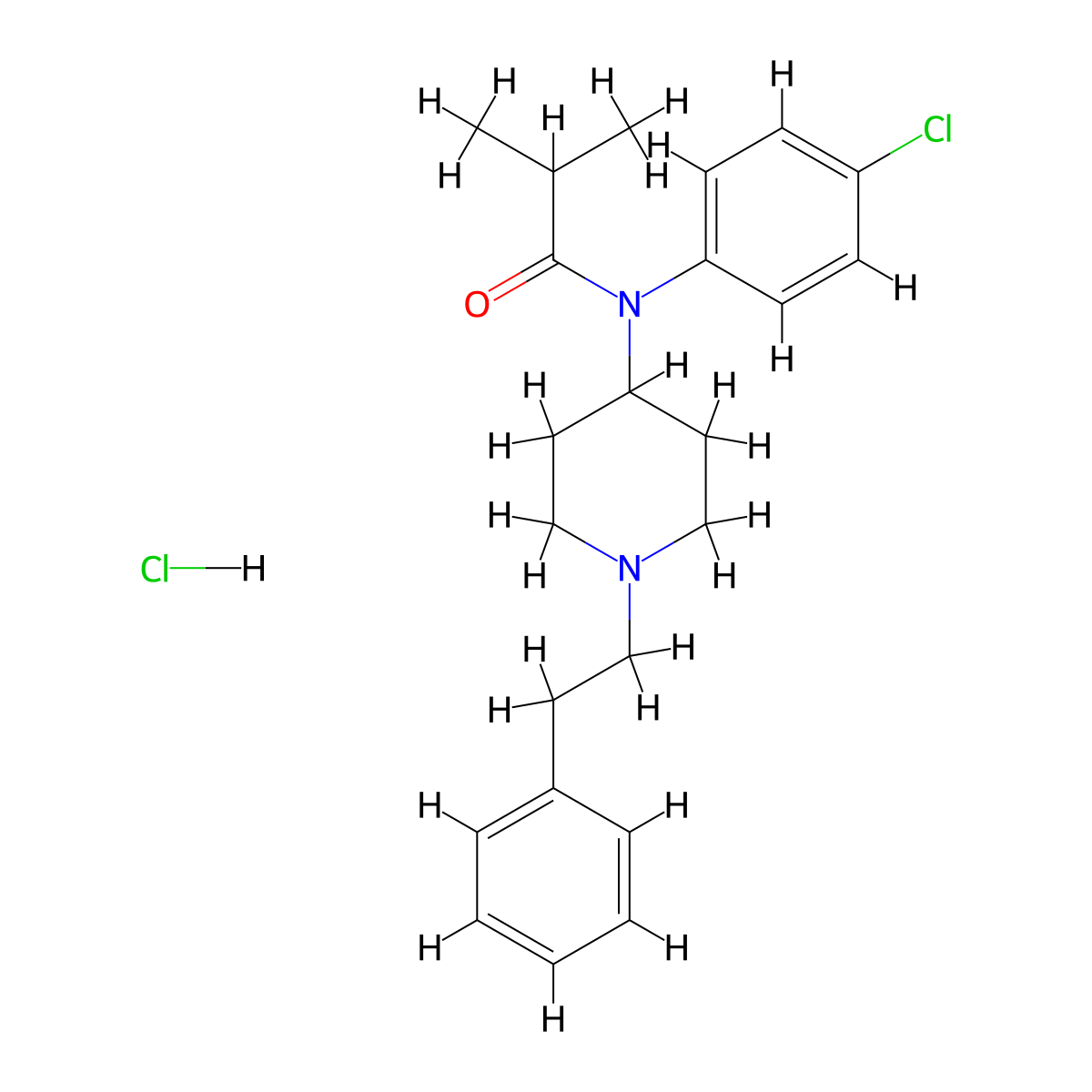 Para-chloroisobutyryl fentanyl hydrochloride molecular structure, CAS 2306827-85-8