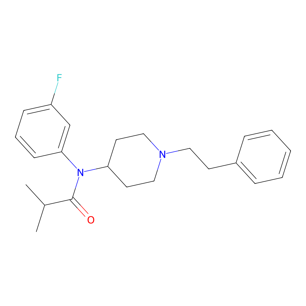 Meta-fluoroisobutyryl fentanyl molecular structure, CAS 2306827-88-1