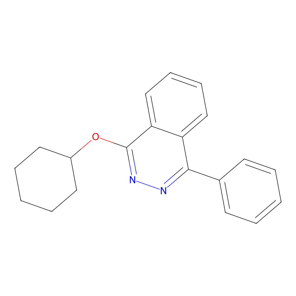 1-(Cyclohexyloxy)-4-phenylphthalazine molecular structure, CAS 23069-62-7