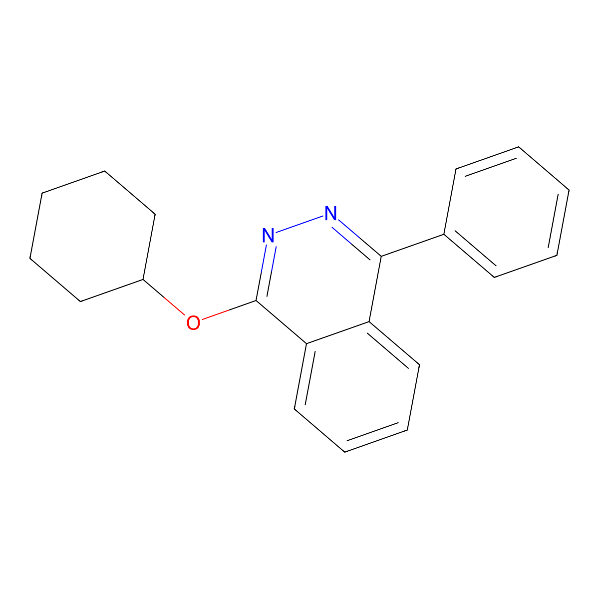 1-(Cyclohexyloxy)-4-phenylphthalazine molecular structure, CAS 23069-62-7