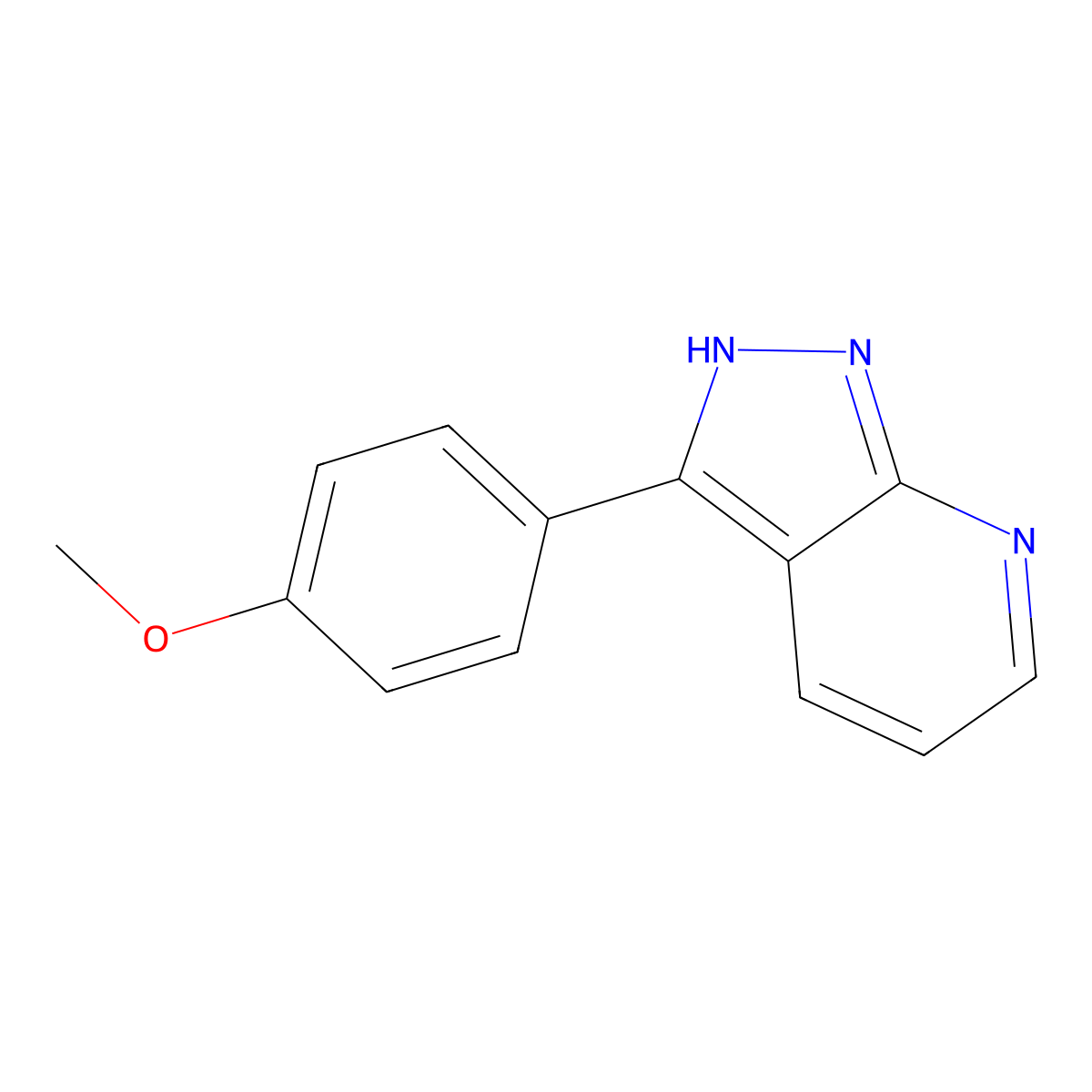3-(4-methoxyphenyl)-1H-Pyrazolo[3,4-b]pyridine molecular structure, CAS 2306996-22-3