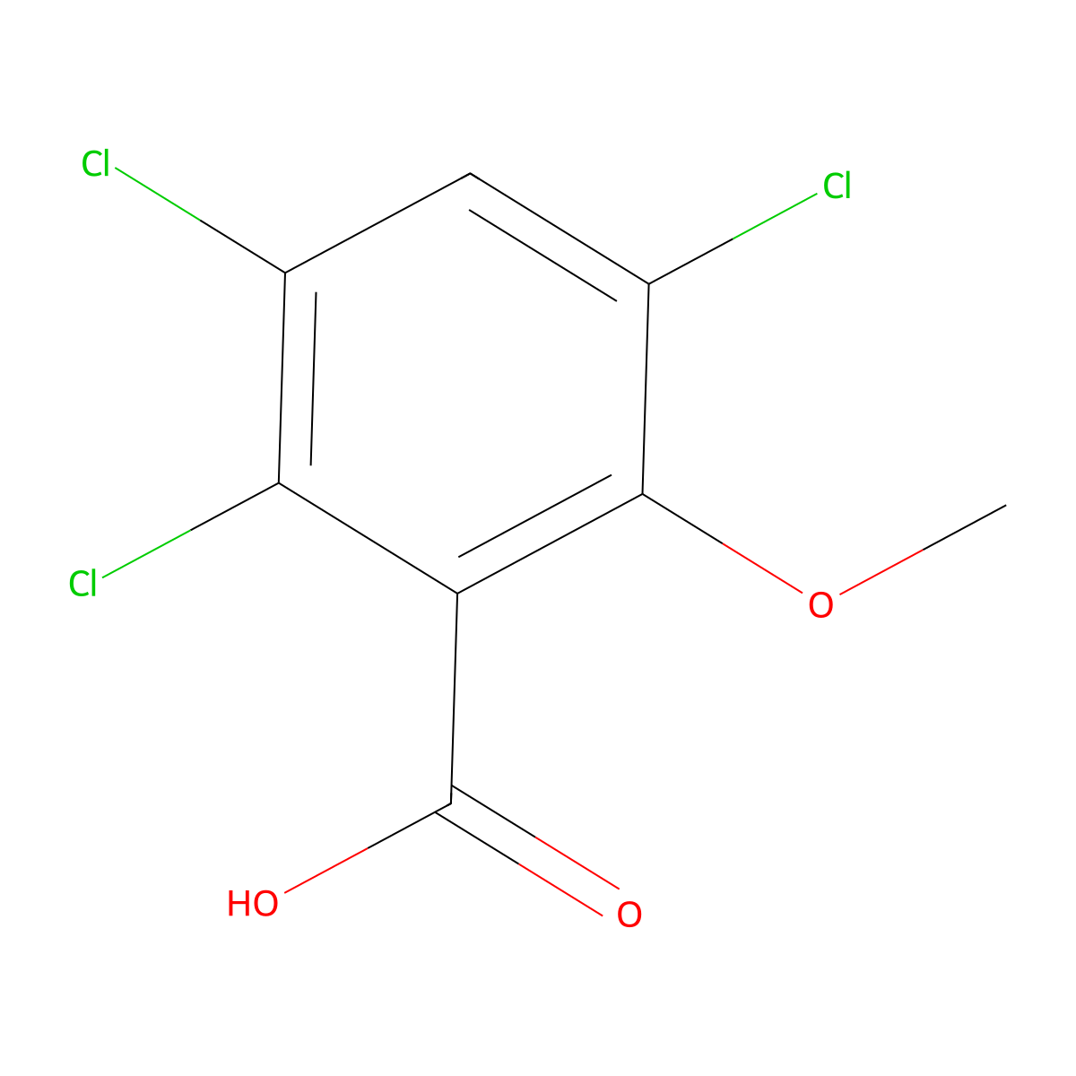 Tricamba molecular structure, CAS 2307-49-5