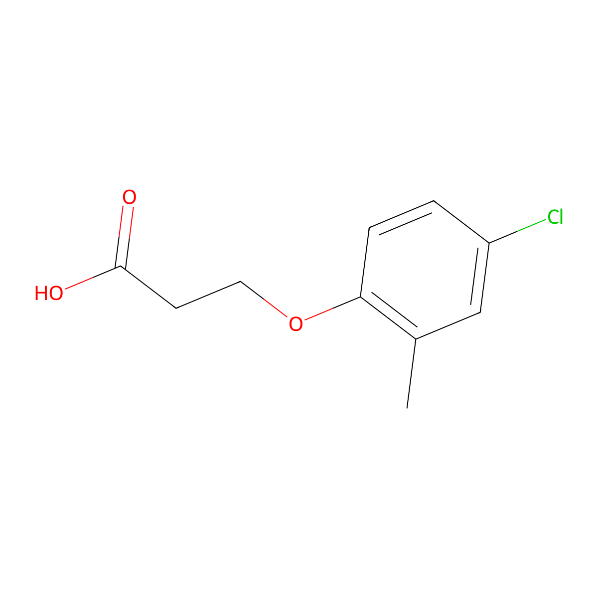 3-(4-Chloro-2-methylphenoxy)propionic acid molecular structure, CAS 2307-66-6