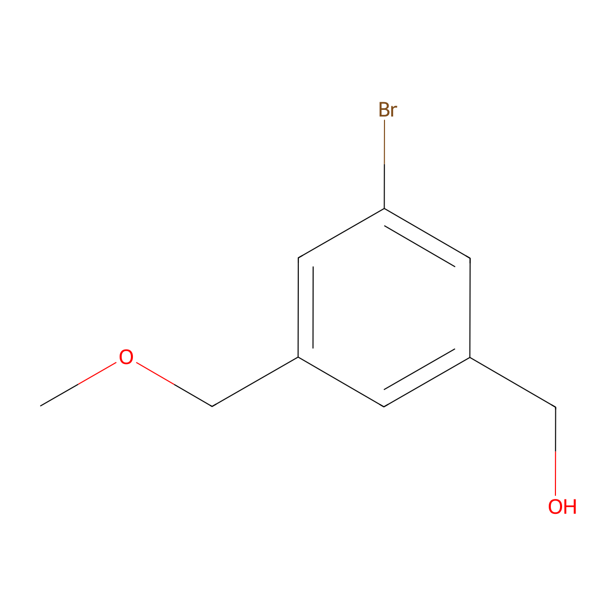 (3-Bromo-5-(methoxymethyl)phenyl)methanol molecular structure, CAS 2307189-01-9
