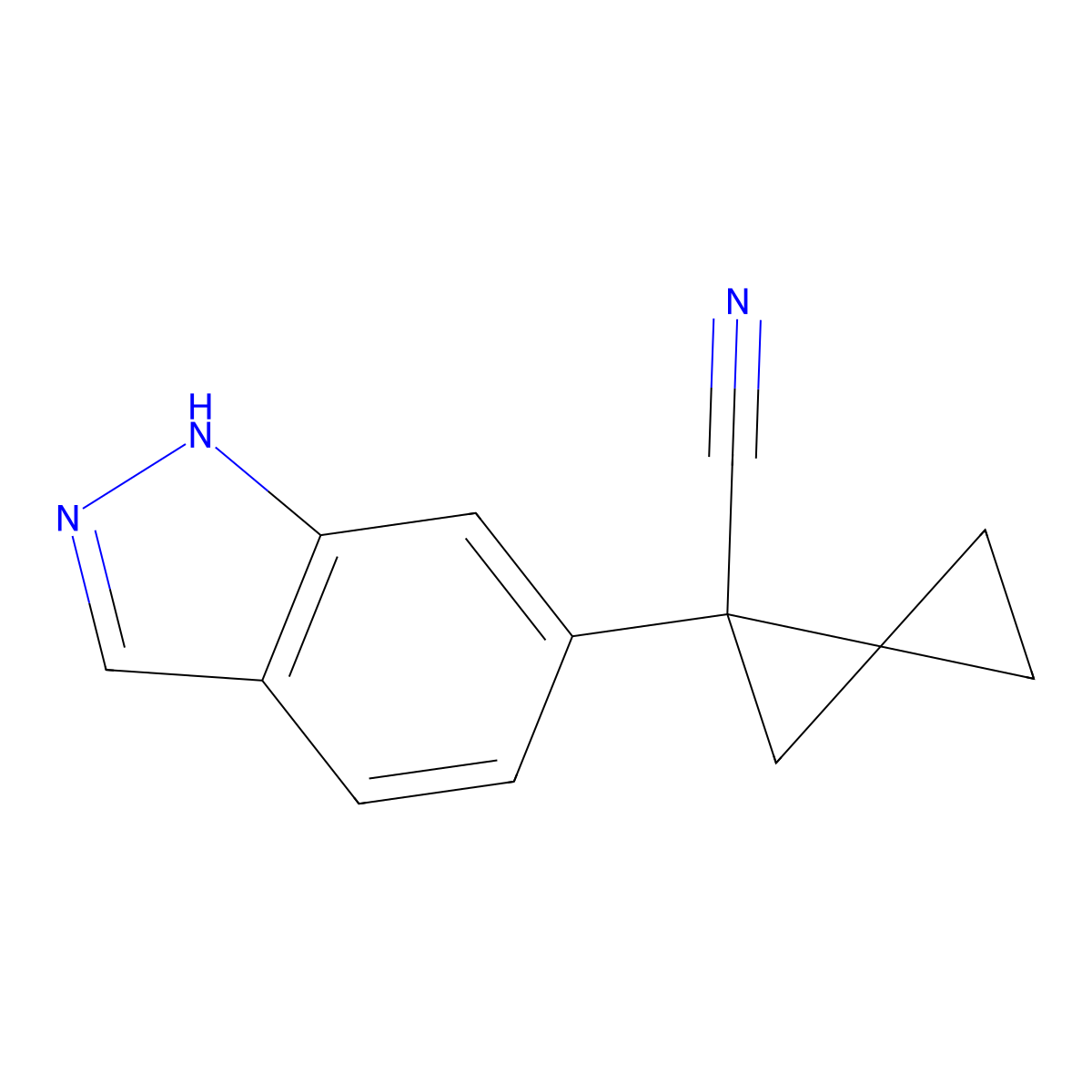 (R)-1-(1H-Indazol-6-YL)spiro[2.2]pentane-1-carbonitrile molecular structure, CAS 2307280-27-7
