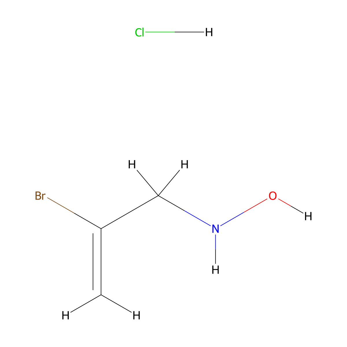 N-(2-bromoprop-2-en-1-yl)hydroxylamine hydrochloride molecular structure, CAS 2307429-24-7