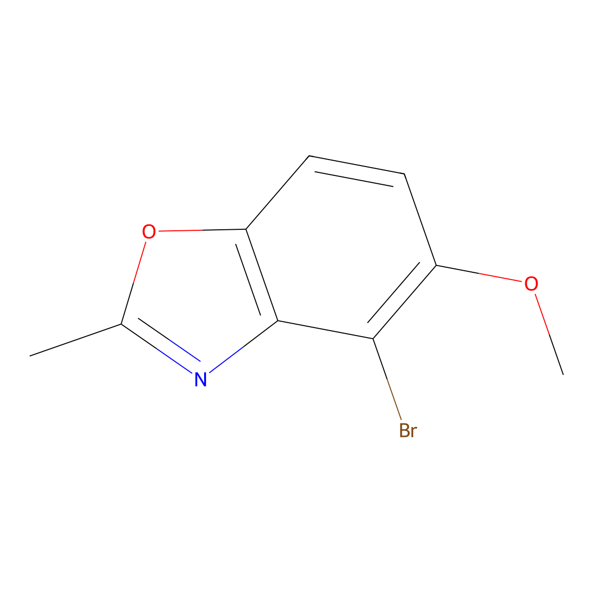 4-Bromo-5-methoxy-2-methylbenzoxazole molecular structure, CAS 2307446-53-1