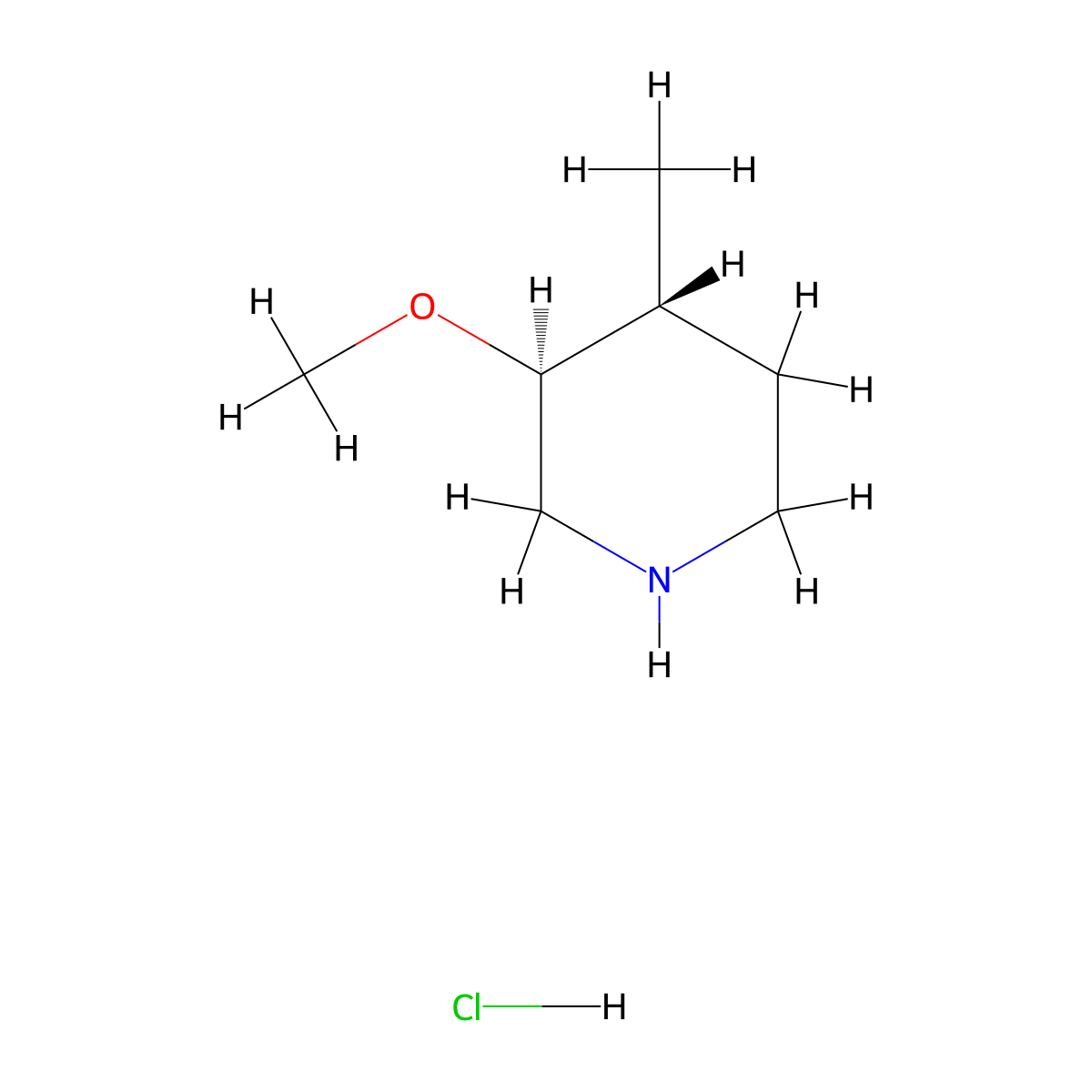 (3S,4R)-3-Methoxy-4-methylpiperidine;hydrochloride molecular structure, CAS 2307486-99-1