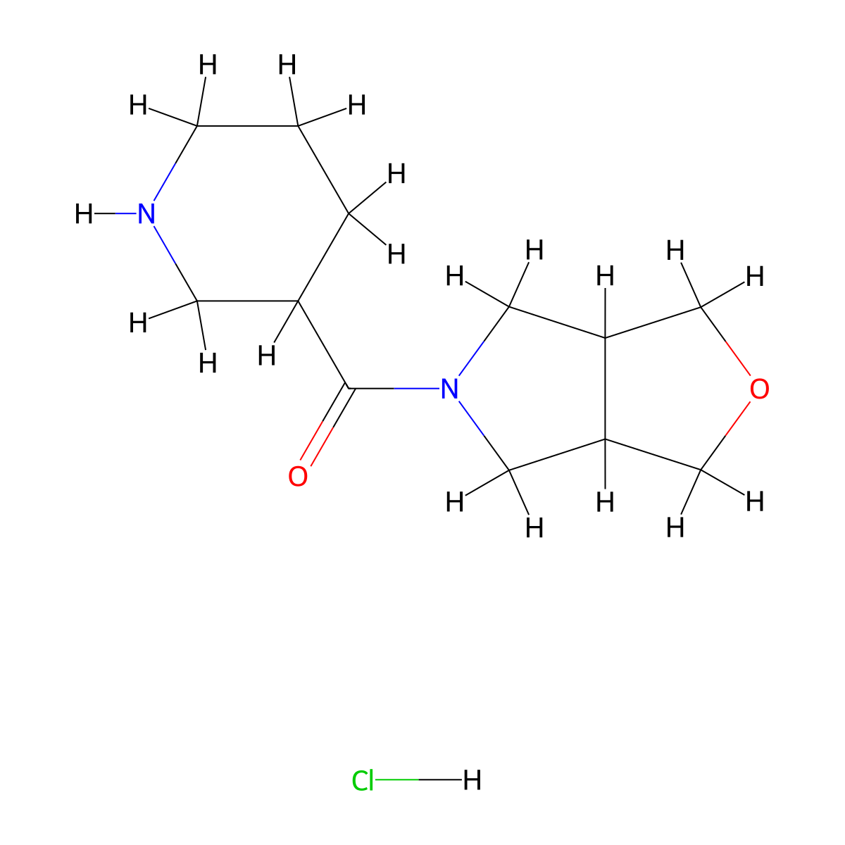 Piperidin-3-yl(tetrahydro-1H-furo[3,4-c]pyrrol-5(3H)-yl)methanone hydrochloride molecular structure, CAS 2307552-64-1