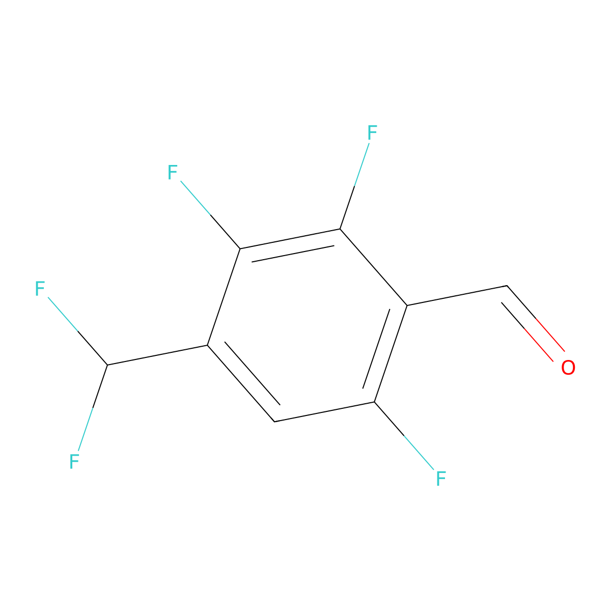 4-(Difluoromethyl)-2,3,6-trifluorobenzaldehyde molecular structure, CAS 2307552-74-3