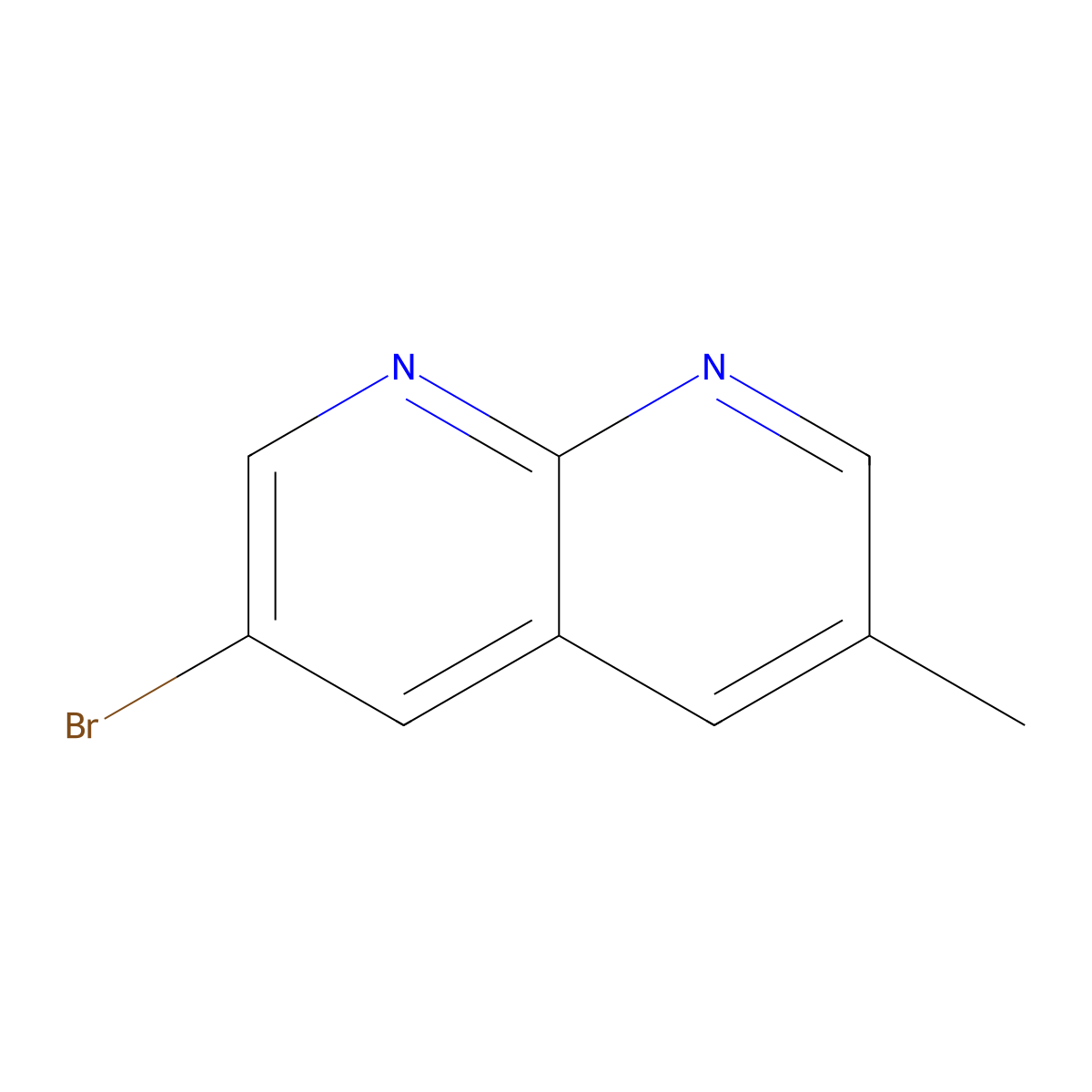3-Bromo-6-methyl-1,8-naphthyridine molecular structure, CAS 2307552-91-4