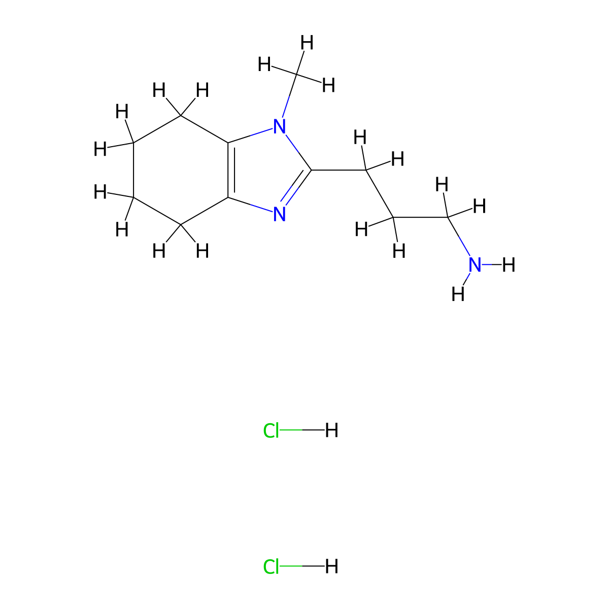 3-(1-methyl-4,5,6,7-tetrahydro-1H-1,3-benzodiazol-2-yl)propan-1-amine dihydrochloride molecular structure, CAS 2307553-16-6