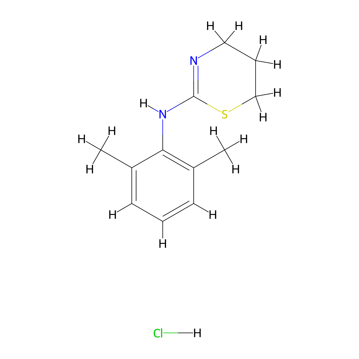 Xylazine Hydrochloride molecular structure, CAS 23076-35-9