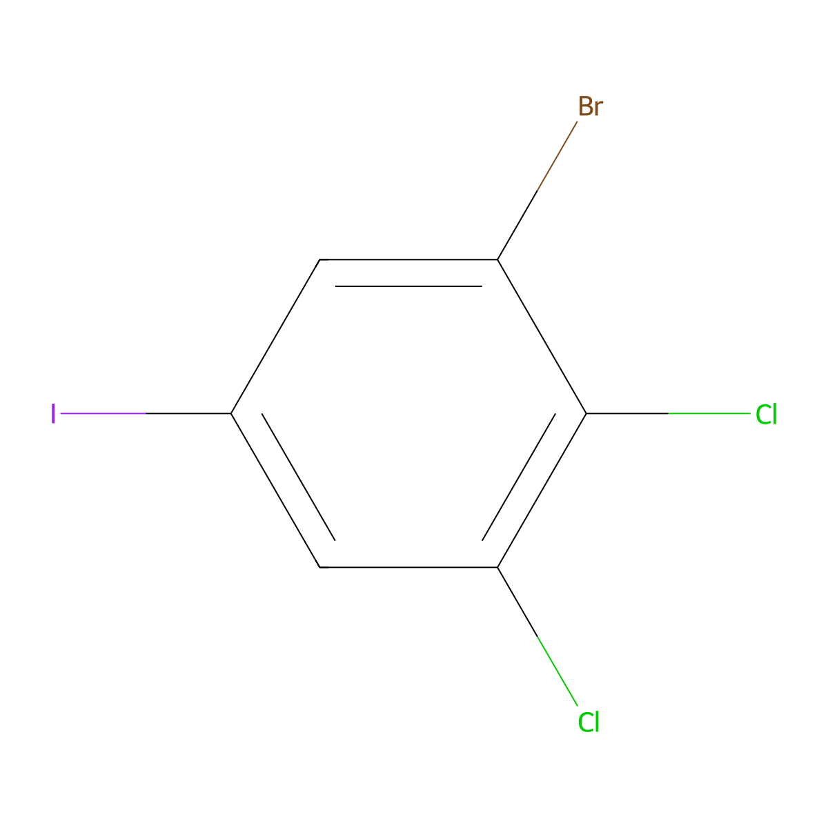 1-Bromo-2,3-dichloro-5-iodobenzene molecular structure, CAS 2307629-52-1