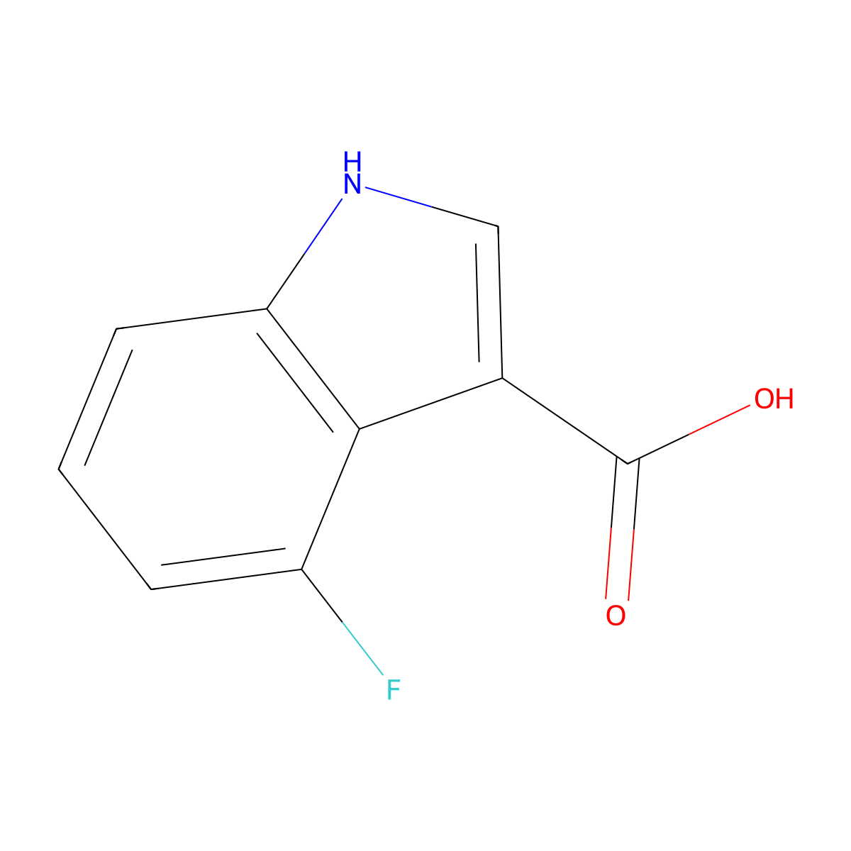4-Fluoro-1H-indole-3-carboxylic acid molecular structure, CAS 23077-42-1