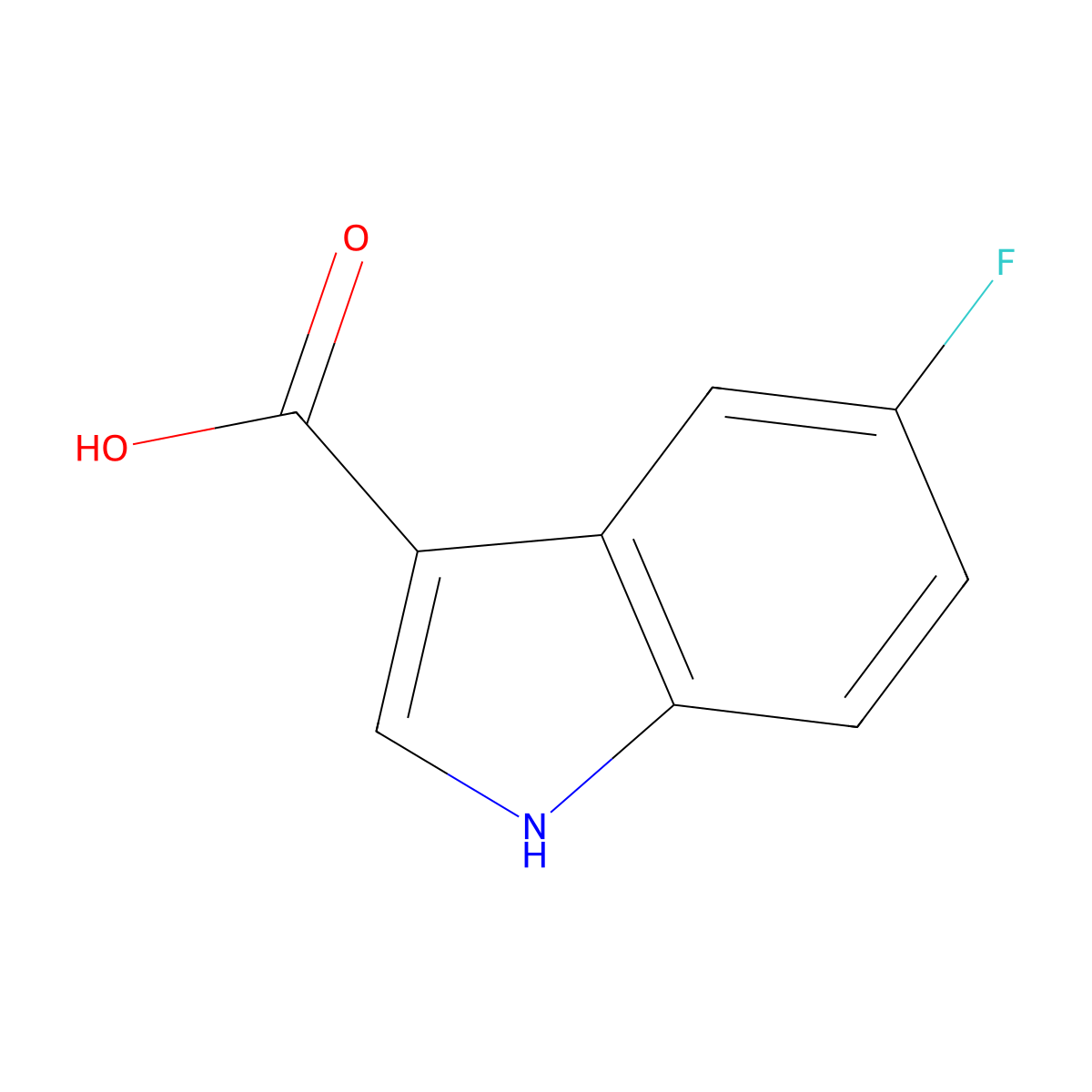5-fluoro-1H-indole-3-carboxylic acid molecular structure, CAS 23077-43-2