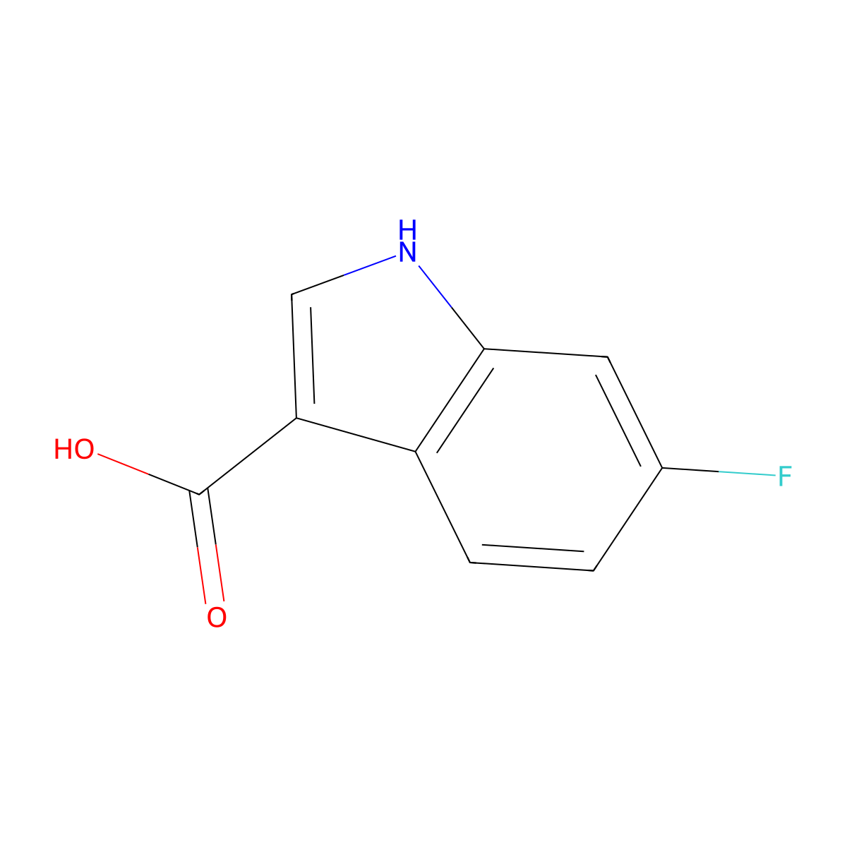 6-Fluoro-1H-indole-3-carboxylic acid molecular structure, CAS 23077-44-3