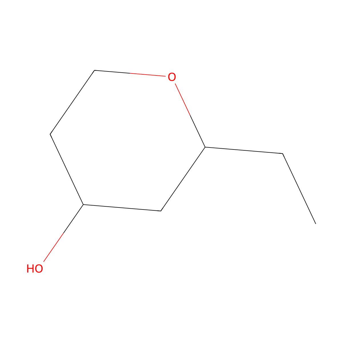 2-Ethyloxan-4-ol molecular structure, CAS 23077-45-4