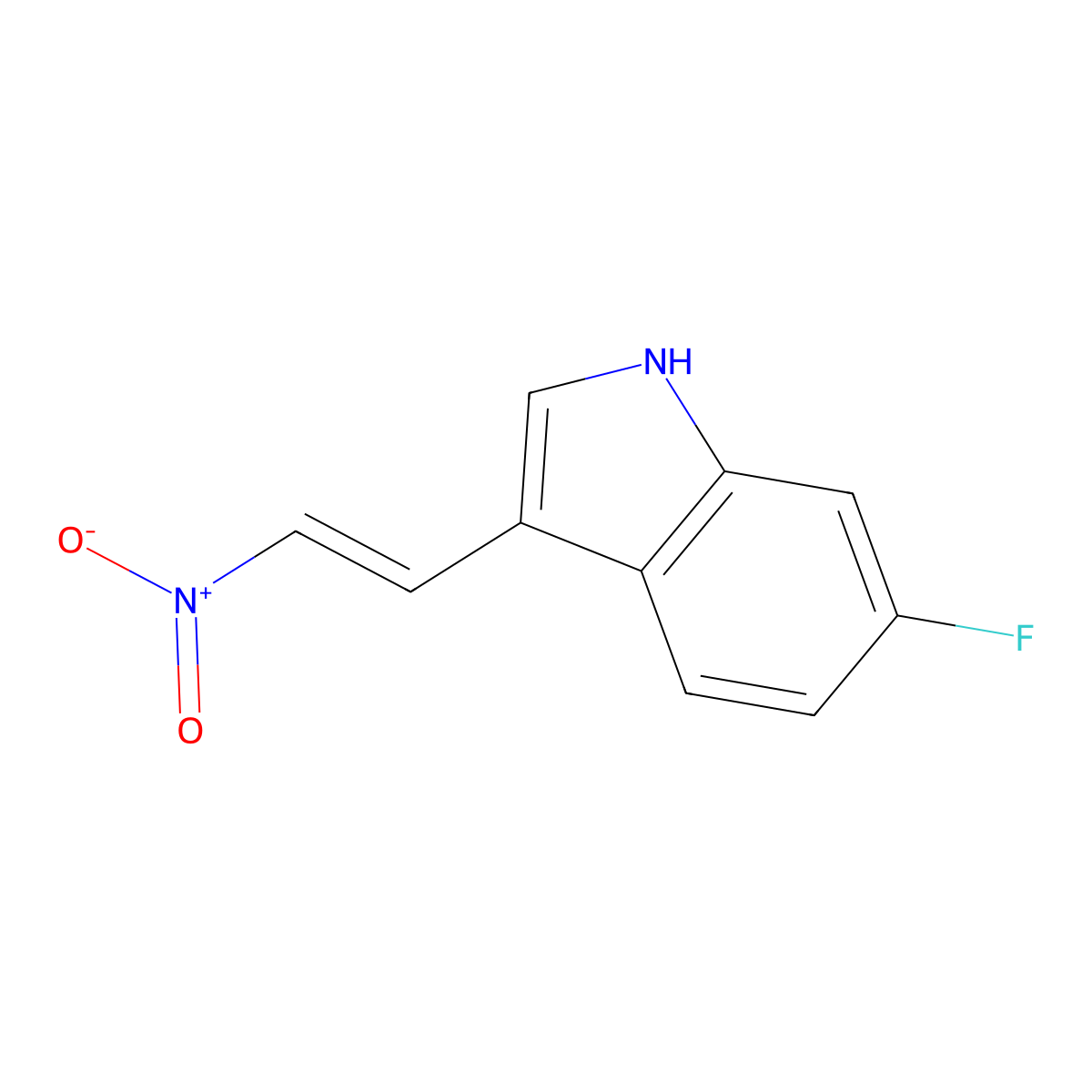 6-fluoro-3-(2-nitroethenyl)-1H-indole molecular structure, CAS 23077-59-0