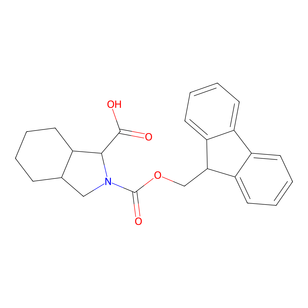 rac-(3aR,7aS)-2-(((9H-fluoren-9-yl)methoxy)carbonyl)-octahydro-1H-isoindole-1-carboxylic acid molecular structure, CAS 2307710-26-3