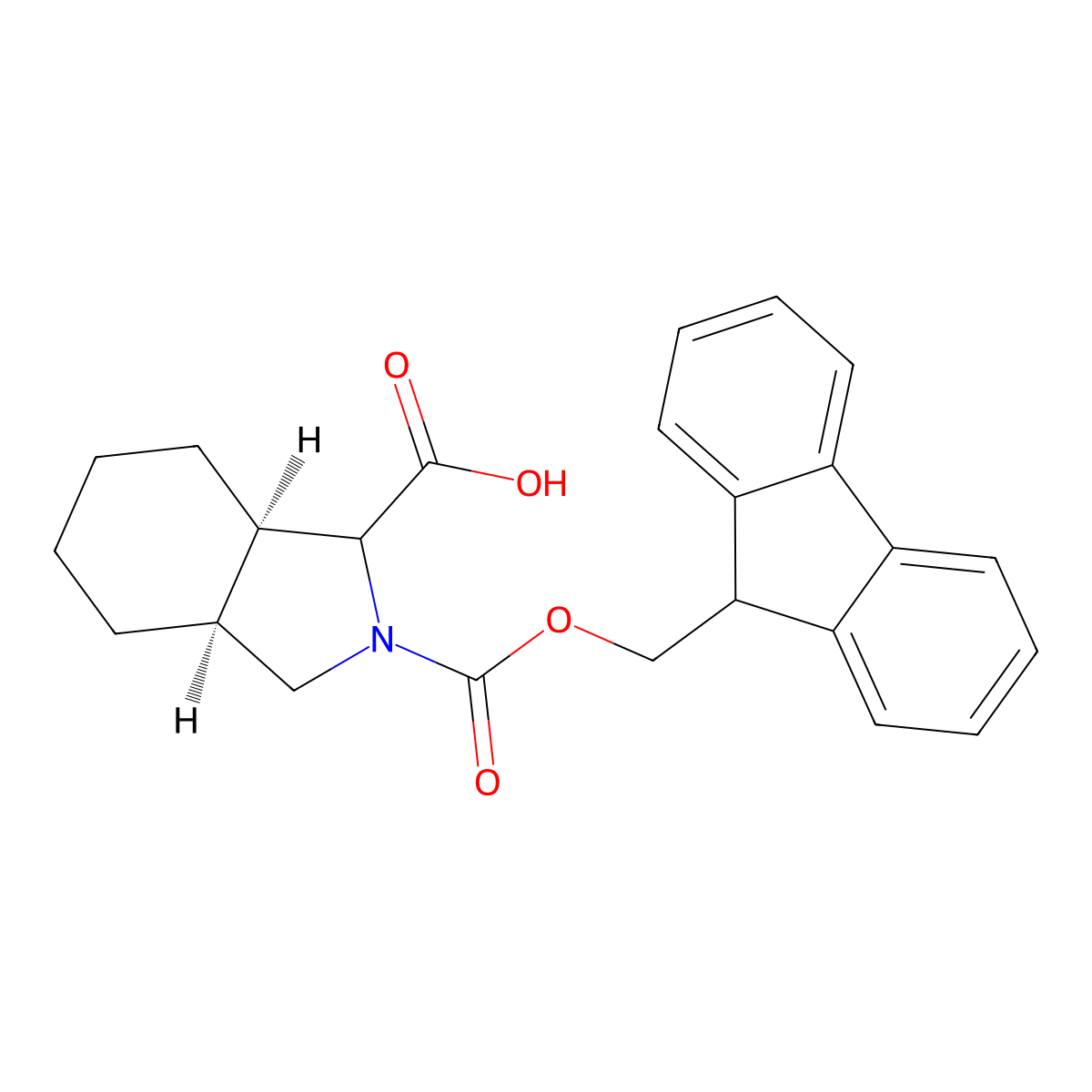 rac-(3aR,7aS)-2-(((9H-fluoren-9-yl)methoxy)carbonyl)-octahydro-1H-isoindole-1-carboxylic acid molecular structure, CAS 2307710-26-3