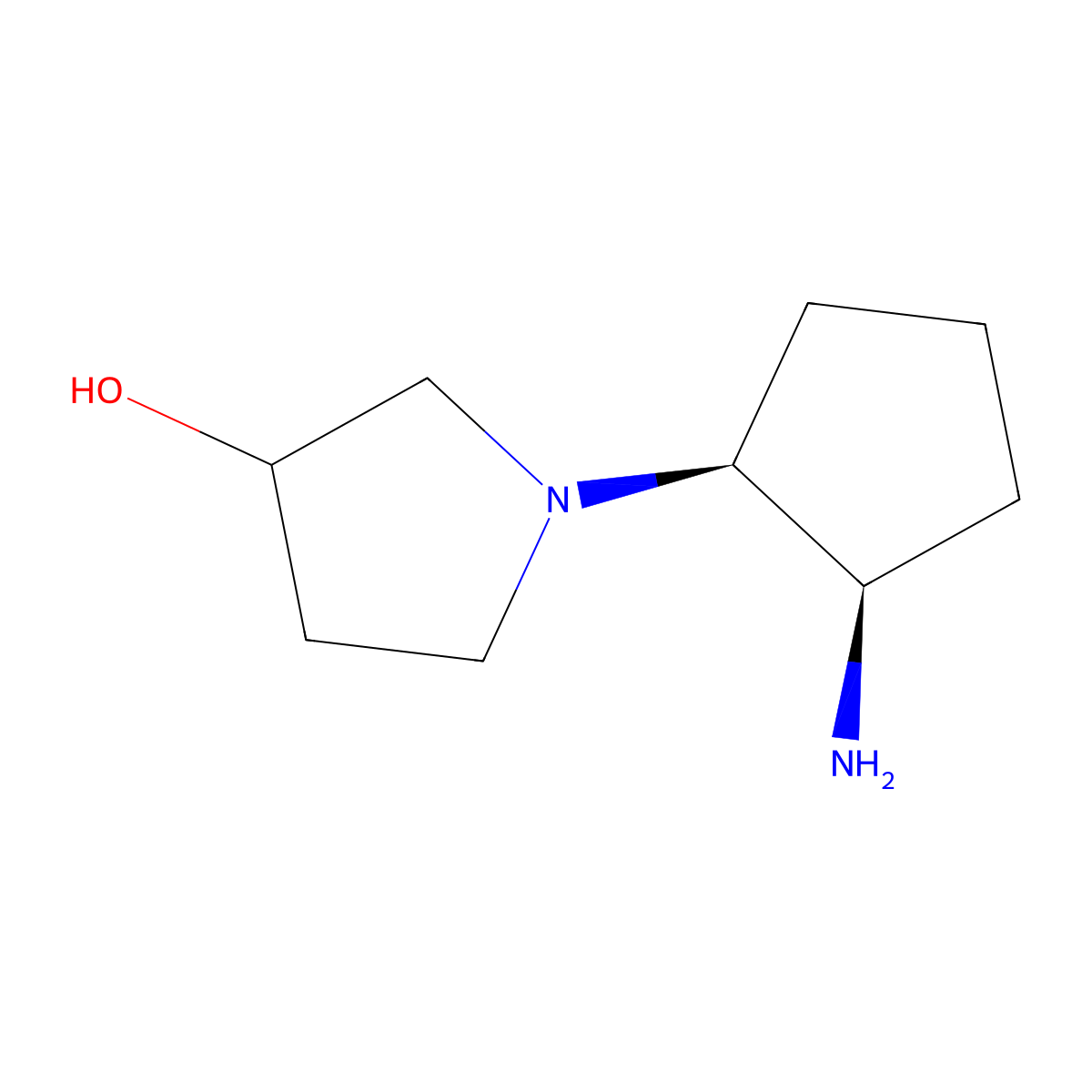 Rac-1-[(1r,2s)-2-aminocyclopentyl]pyrrolidin-3-ol molecular structure, CAS 2307711-24-4