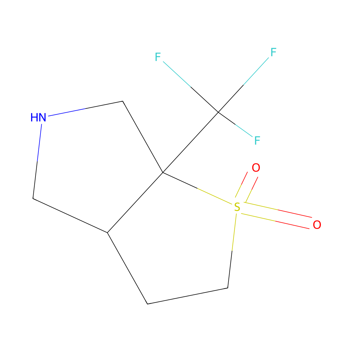 rac-(3aR,6aR)-6a-(trifluoromethyl)-hexahydro-2H-1lambda6-thieno[2,3-c]pyrrole-1,1-dione molecular structure, CAS 2307731-31-1